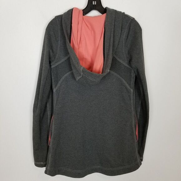 Lululemon Women's Awareness Wrap Jacket with Hood Sz 4 Snap Gray Pink Athletic - Picture 4 of 9